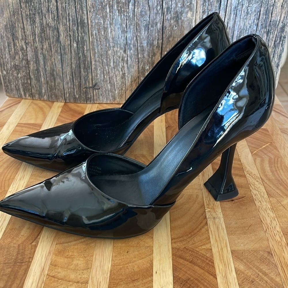 Open Edit | Nordstrom| Black | Patent | Stiletto Heels with Pointed Toe | Size 8